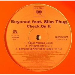 Beyonce / Slim Thug Check On It Vinyl 12" USED