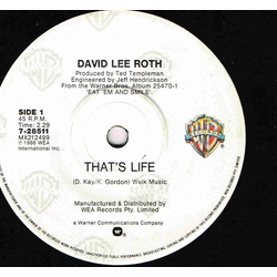 David Lee Roth That's Life Vinyl 7" USED