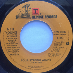 Neil Young Four Strong Winds Vinyl 7" USED