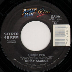 Ricky Skaggs Uncle Pen USED VINYL 7INCH 45 RPM