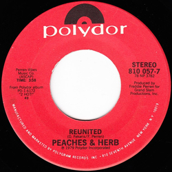 Peaches & Herb Reunited / I Pledge My Love Vinyl 7" USED