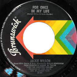 Jackie Wilson For Once In My Life Vinyl 7" USED