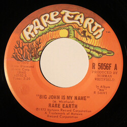 Rare Earth Big John Is My Name USED VINYL 7INCH 45 RPM