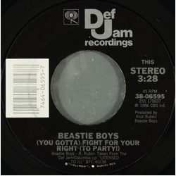 Beastie Boys (You Gotta) Fight For Your Right (To Party!) Vinyl 7" USED