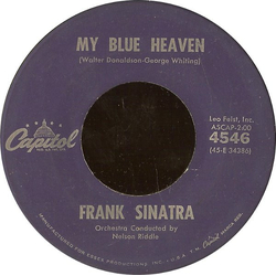 Frank Sinatra My Blue Heaven / Sentimental Baby Vinyl 7" USED