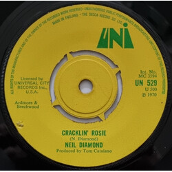 Neil Diamond Cracklin' Rosie VINYL 7" USED