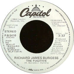 Richard James Burgess The Fugitive USED VINYL 7INCH 45 RPM PROMO STEREO