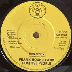 Frank Hooker & Positive People This Feelin' VINYL 7" USED