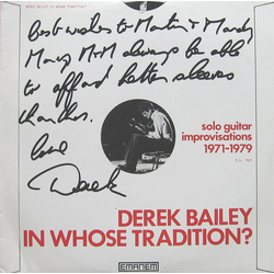 Derek Bailey In Whose Tradition? Vinyl LP USED