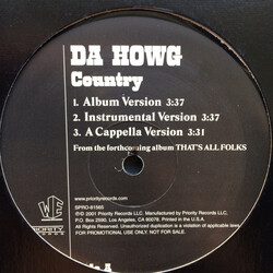 Da Howg Country USED VINYL 12INCH PROMO
