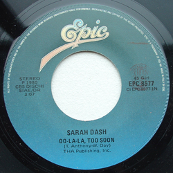 Sarah Dash Oo-La-La, Too Soon Vinyl 7" USED