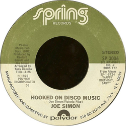 Joe Simon Hooked On Disco Music / I Still Love You Vinyl 7" USED