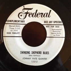 Johnny Pate Quintet Swinging Shepherd Blues Vinyl 7" USED
