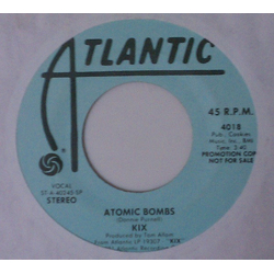 Kix (3) Atomic Bombs Vinyl 7" USED