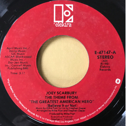 Joey Scarbury The Theme From "The Greatest American Hero" (Believe It Or Not) Vinyl 7" USED