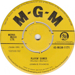 Connie Francis Playin' Games / I Was Such A Fool USED VINYL 7INCH 45 RPM SINGLE MONO