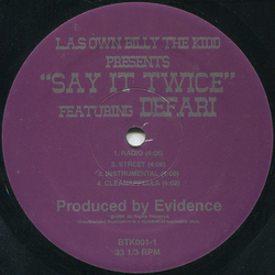 L.A.'s Own Billy The Kidd / Defari Say It Twice / Randomly I Aim Vinyl 12" USED