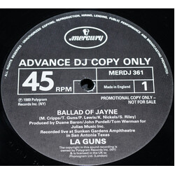 L.A. Guns Ballad Of Jayne USED VINYL 12INCH PROMO