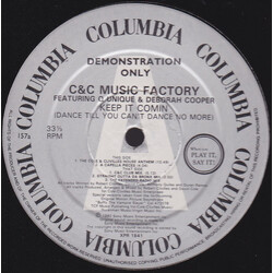 C + C Music Factory / Q-Unique / Deborah Cooper Keep It Comin (Dance Till You Can't Dance No More) USED VINYL 12INCH 33 S RPM PROMO STEREO