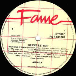 America (2) Silent Letter Vinyl LP USED