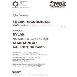Dylan Metaphor / Lost Dreams USED VINYL 12INCH PROMO WHITE LABEL 45 RPM