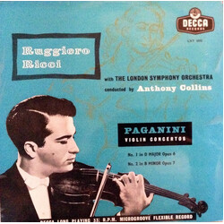 Niccolò Paganini / Ruggiero Ricci / The London Symphony Orchestra / Anthony Collins (2) Violin Concertos No. 1 In D Major Opus 6 / No. 2 In B Minor Op