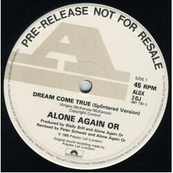 Alone Again Or Dream Come True USED VINYL 12INCH PROMO