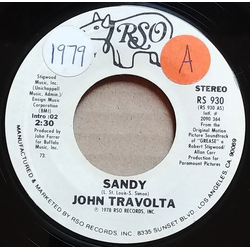 John Travolta Sandy Vinyl 7" USED