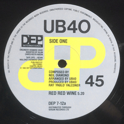 UB40 Red Red Wine Vinyl 12" USED