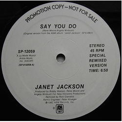 Janet Jackson Say You Do Vinyl 12" USED