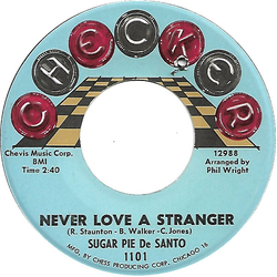 Sugar Pie DeSanto Never Love A Stranger / Here You Come Running Vinyl 7" USED