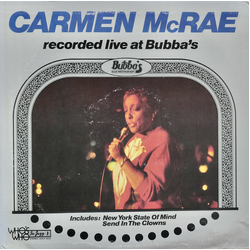 Carmen McRae Recorded Live At Bubba's Vinyl LP USED