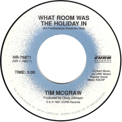 Tim McGraw What Room Was The Holiday In Vinyl 7" USED