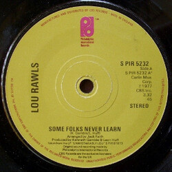 Lou Rawls Some Folks Never Learn Vinyl 7" USED