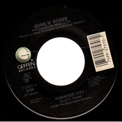 Guns N' Roses Paradise City / Move To The City Vinyl 7" USED