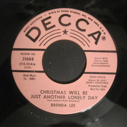 Brenda Lee Christmas Will Be Just Another Lonely Day Vinyl 7" USED