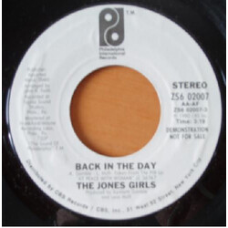 The Jones Girls Back In The Day USED VINYL 7INCH 45 RPM PROMO STYRENE STEREO