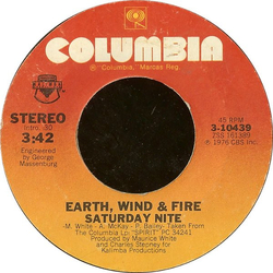 Earth, Wind & Fire Saturday Nite Vinyl 7" USED