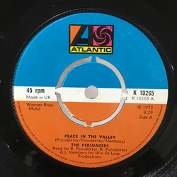 The Persuaders Peace In The Valley Vinyl 7" USED