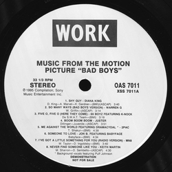 Various Music From The Motion Picture "Bad Boys" Vinyl LP USED