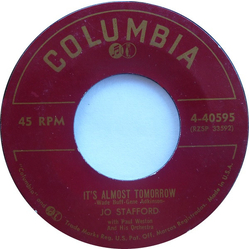 Jo Stafford / Paul Weston And His Orchestra It's Almost Tomorrow / If You Want To Love Vinyl 7" USED