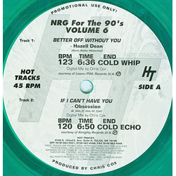 Various Hot Tracks - NRG For The 90's Volume 6 Vinyl 12" USED