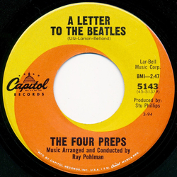 The Four Preps A Letter To The Beatles Vinyl 7" USED