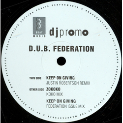 Dub Federation Keep On Giving Vinyl 12" USED