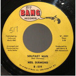 Neil Diamond Solitary Man Vinyl 7" USED
