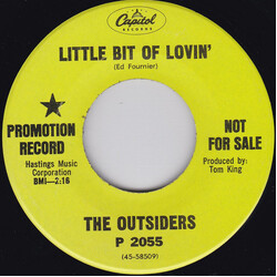 The Outsiders (4) Little Bit Of Lovin' / I Will Love You Vinyl 7" USED