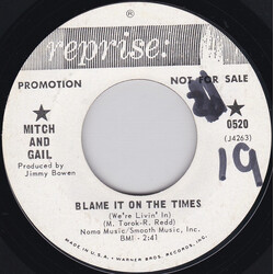 Mitchell Torok / Ramona Redd Blame It On The Times (We're Livin' In) / Friends And Enemies Vinyl 7" USED