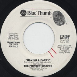 Pointer Sisters Having A Party USED VINYL 7INCH 45 RPM PROMO STEREO MONO