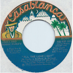 James & Bobby Purify All The Love I Got USED VINYL 7INCH 45 RPM SINGLE MONO STEREO PROMO