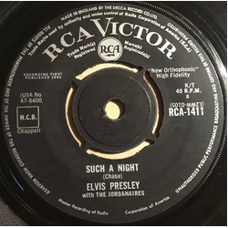 Elvis Presley / The Jordanaires Such A Night Vinyl 7" USED